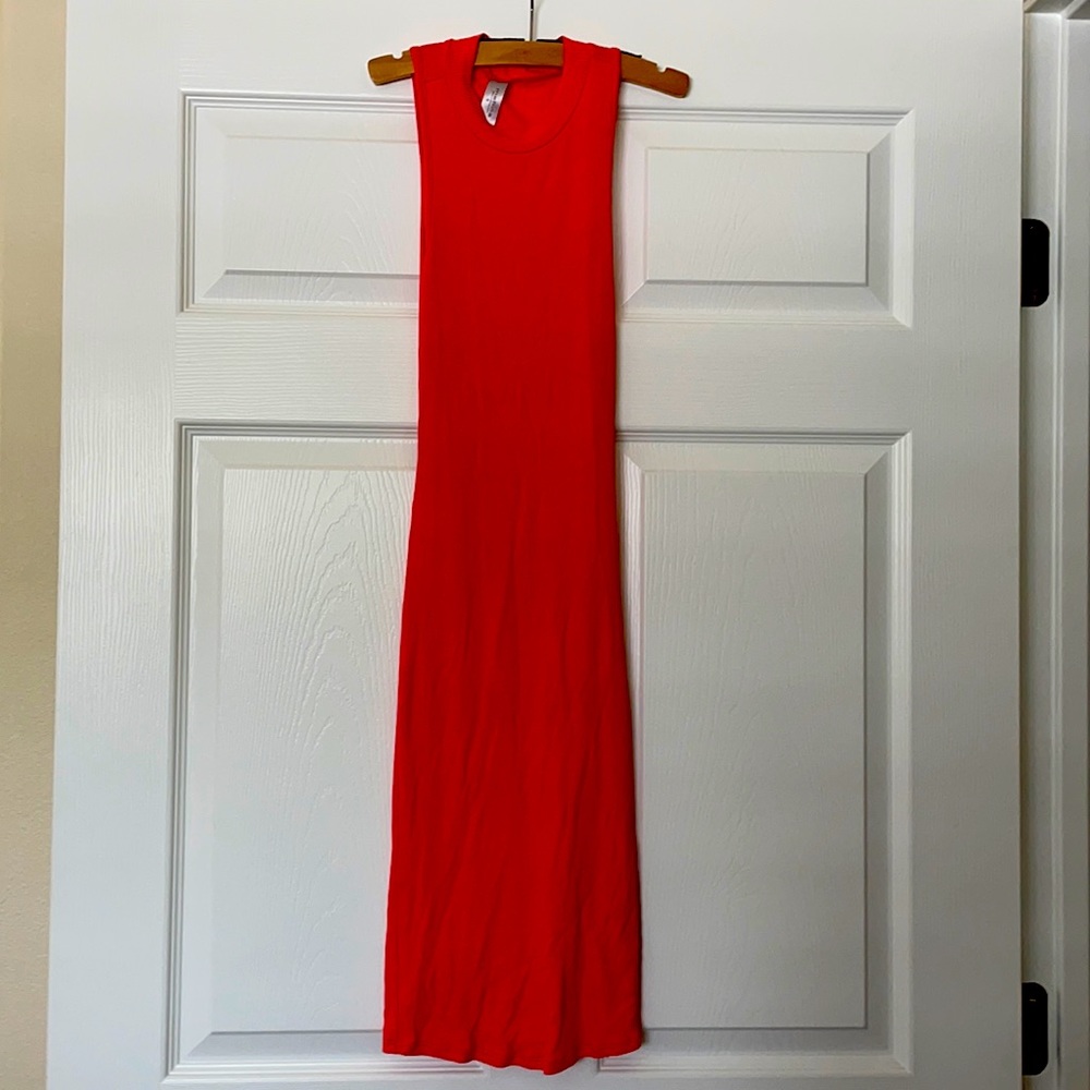 stretchy long dress, open back